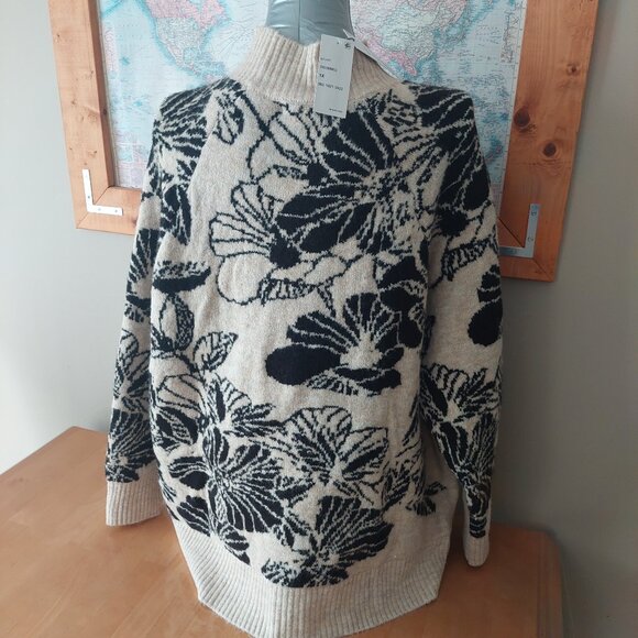 Liz Claiborne Plus Size Mock Neck Acrylic Blend Floral Sweater Women's Size 1X - Picture 4 of 12